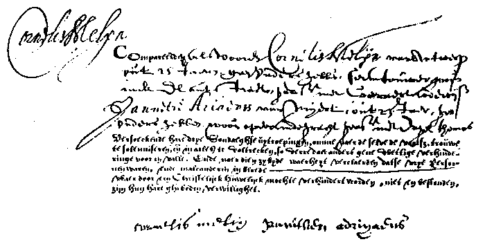 Image of Betrothal Certificate of Cornelis MELIJN & Jannetie ARIAENSS