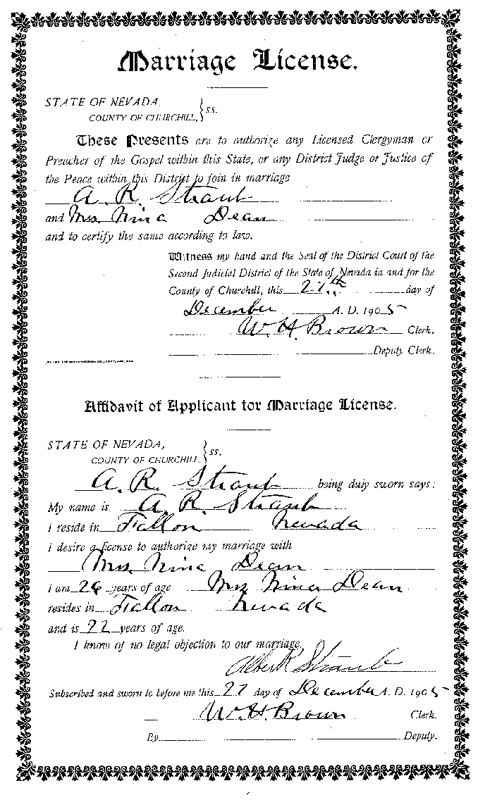 Scanned image of Marriage License